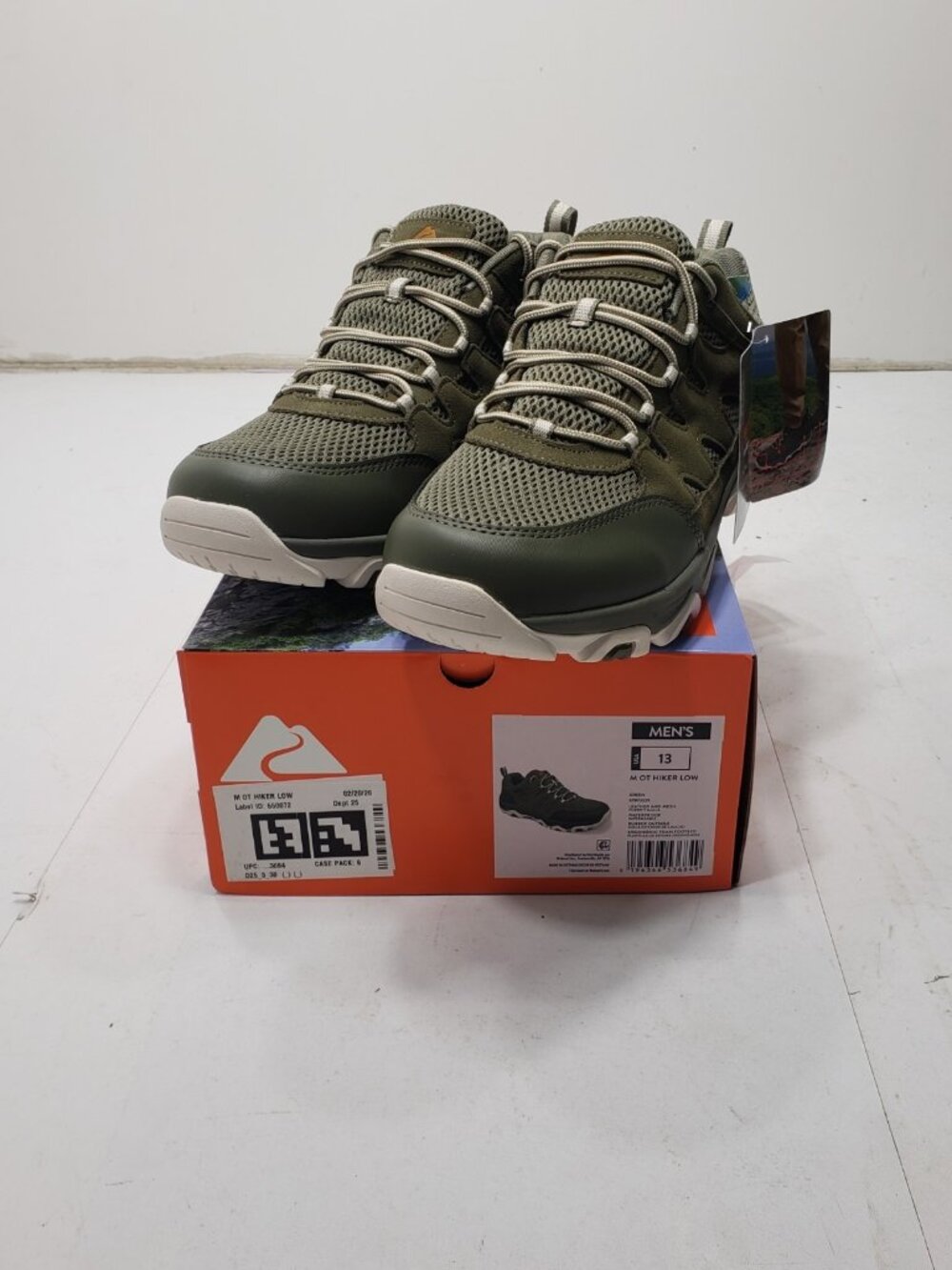Ozark Trail Men's Size 13 Green Low Hiking Shoes Leather Mesh Waterproof